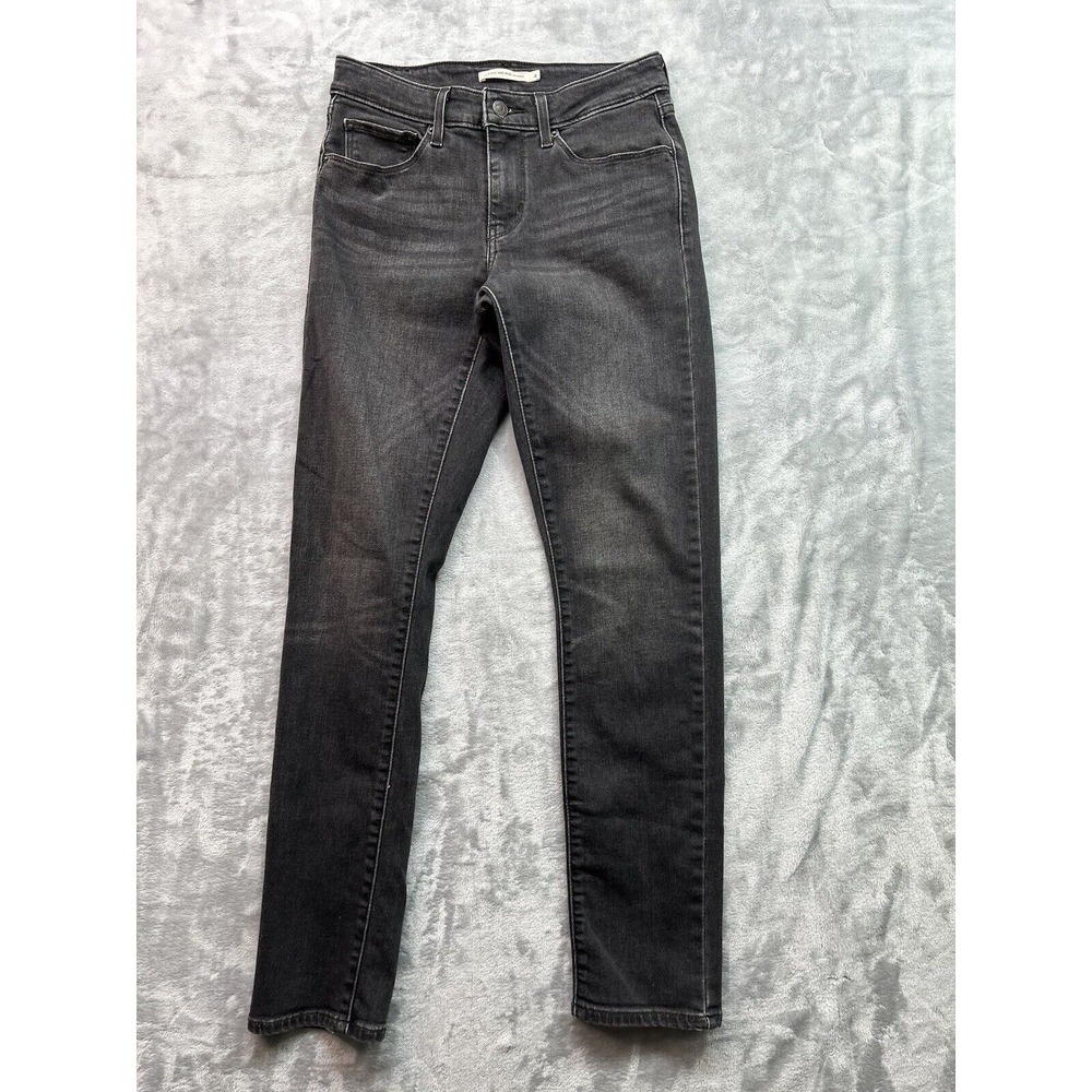 Levis Womens Sz 4 Designer Jeans Black‎ Classic Mid Rise Skinny Stretch  Denim
